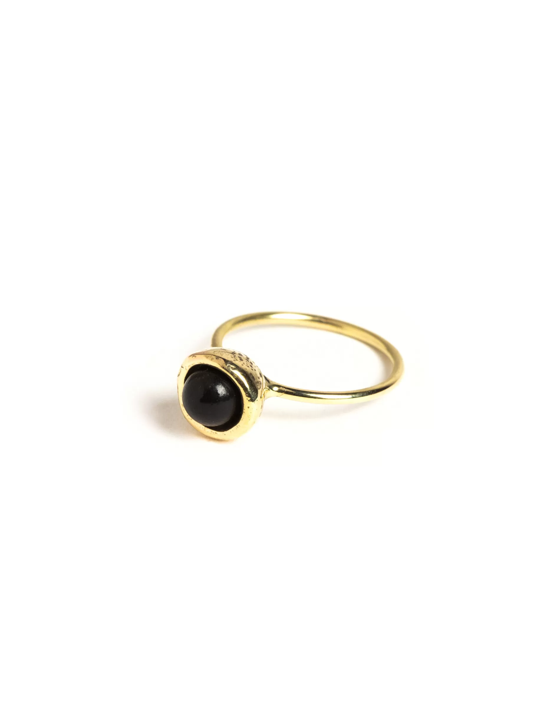 Discount NÍCOLI ANILLO DORADO ESFERA PEQUEÑO ONIX Negros