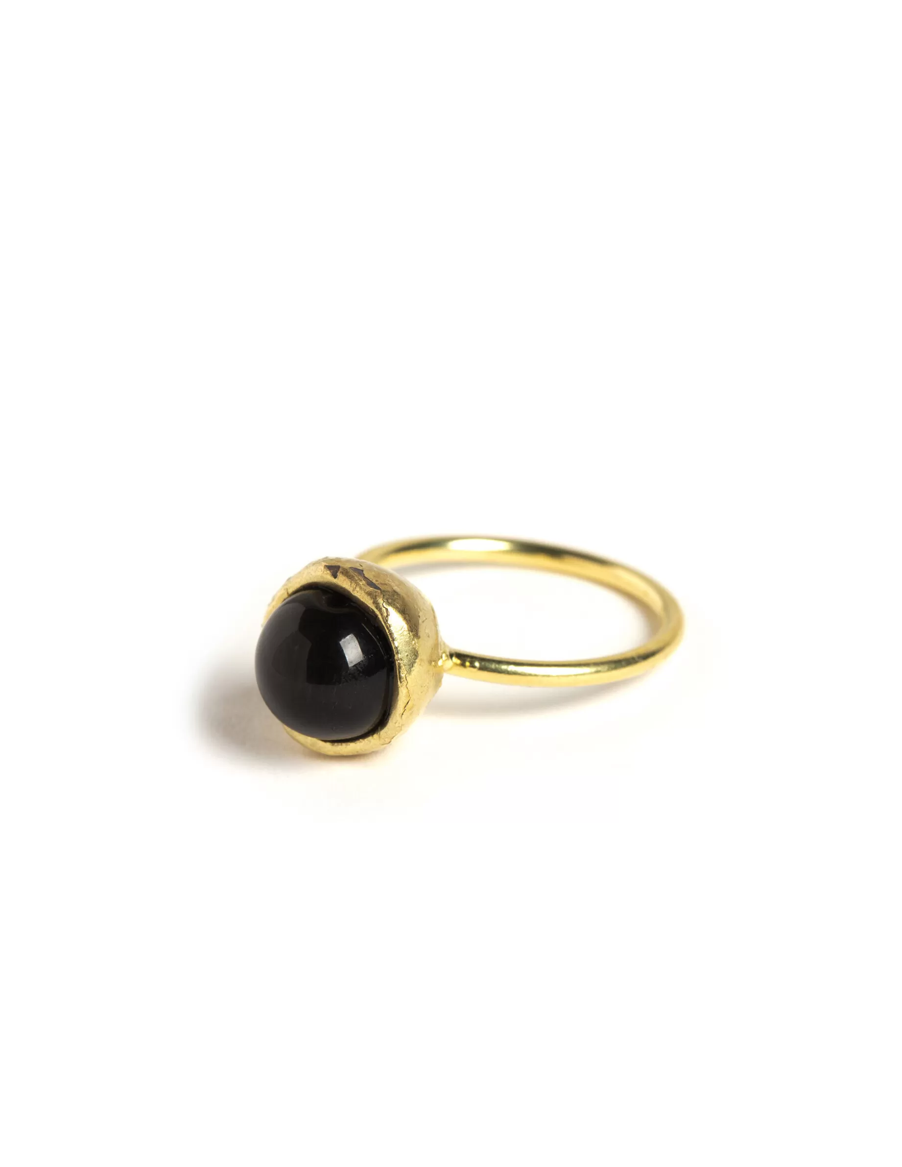 Flash Sale NÍCOLI ANILLO ESFERA DORADO ONIX Negros