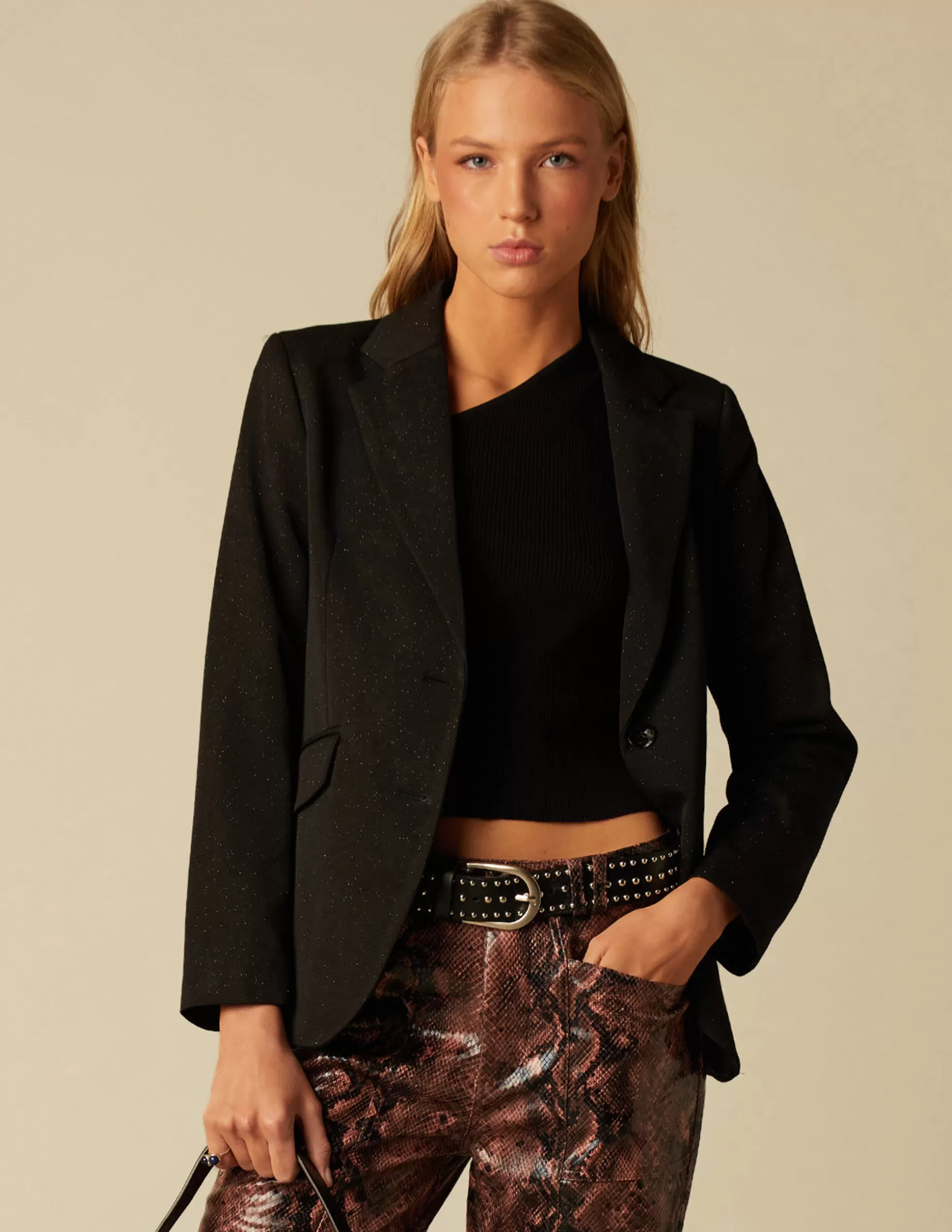 Shop NÍCOLI BLAZER NEGRO BRILLO Negros