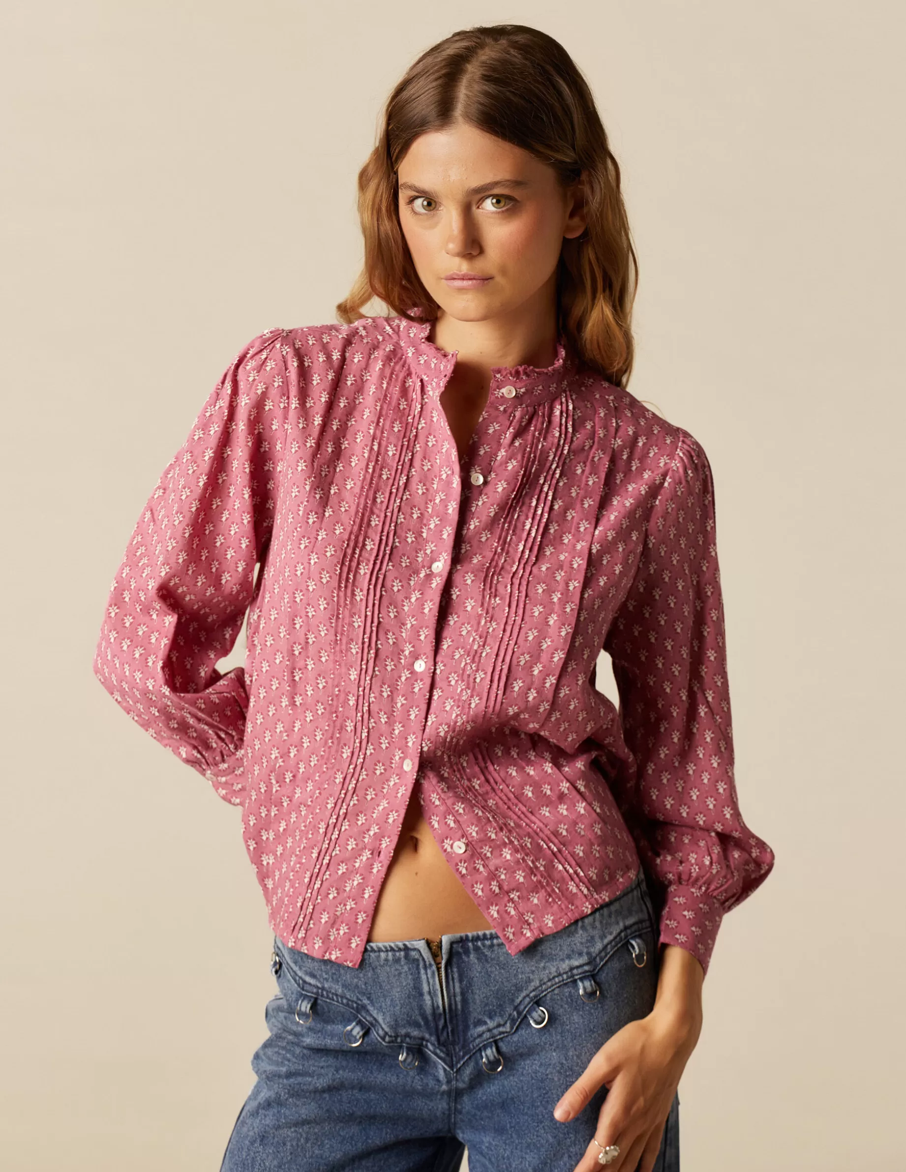 Fashion NÍCOLI CAMISA FLOR RAMITO Fresa