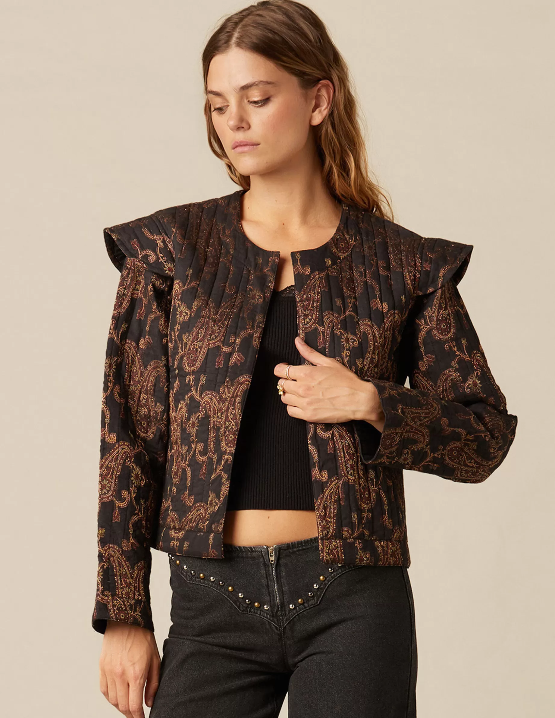 Discount NÍCOLI CHAQUETA PAISLEY NEGRA