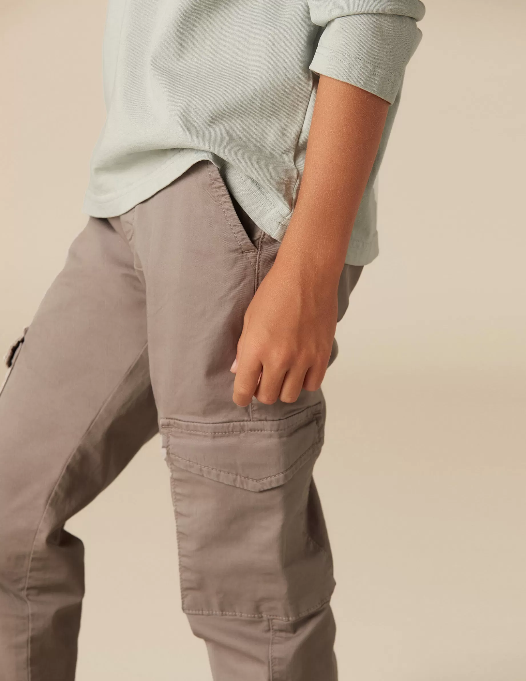 New NÍCOLI PANTALÓN CARGO LARGO GRIS CLARO Grisesclaros