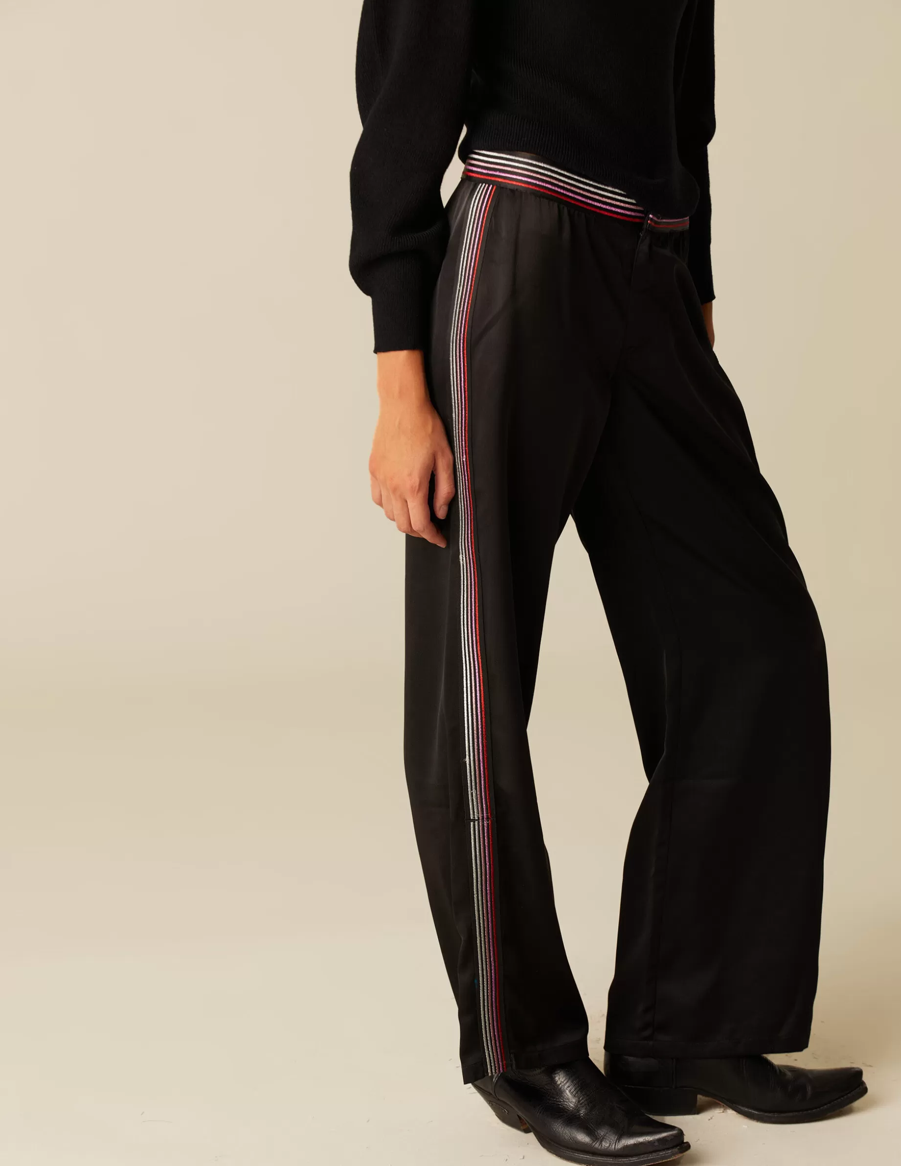 Cheap NÍCOLI PANTALÓN TIRA MULTICOLOR Negros